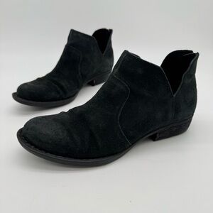 Born Kerri Black Distressed Suede Leather Bootie Size 9 M